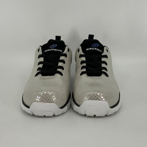 Nautilus Size 8W White Spark Oxford Work Shoes Lace Up Carbon Safety Toe M31-5 - Picture 2 of 9